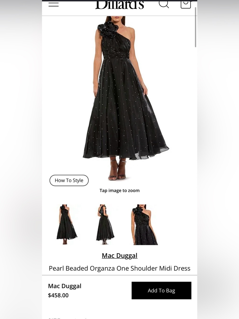 Ieena For Mac Duggal NWT Peal Embellished One Shoulder Organza Midi Dress Sz 8